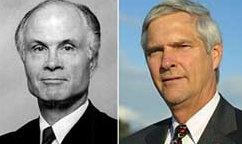 At left, Dave Evans of the Drug Free America Foundation. At right, Judge James Gray, a pro-marijuana advocate.